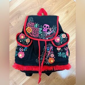 Disney Pixar Coco fabric fringe slouch backpack